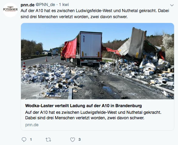 Wypadek na autostradzie A10