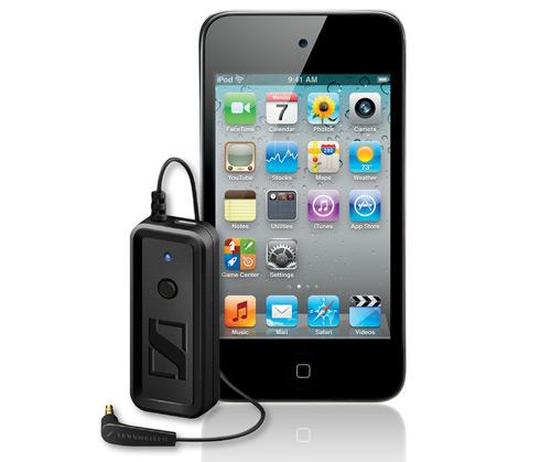 Odtwarzacz Apple iPod touch  wyposażony jest w nadajnik Bluetooth. Jednak dzięki specjalnemu nadajnikowi (na przykład Sennheiser BDT-300 ) bezprzewodowe słuchawki podłączymy do dowolnego odtwarzacza muzyki