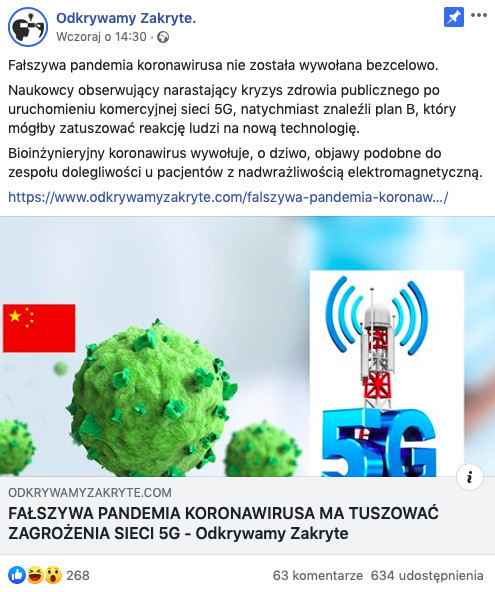 5G - fake newsy w polskim internercie