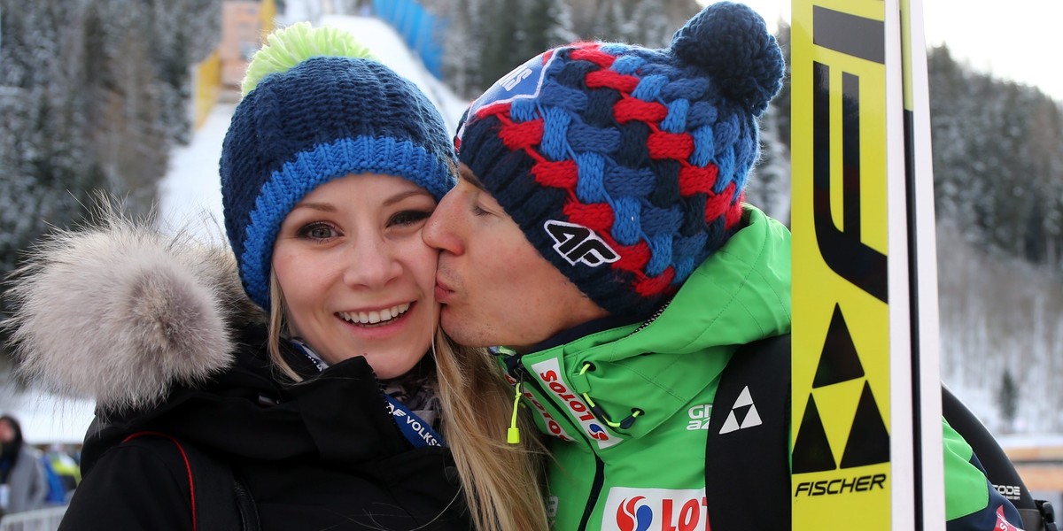 Kamil Stoch i Ewa Bilan-Stoch.