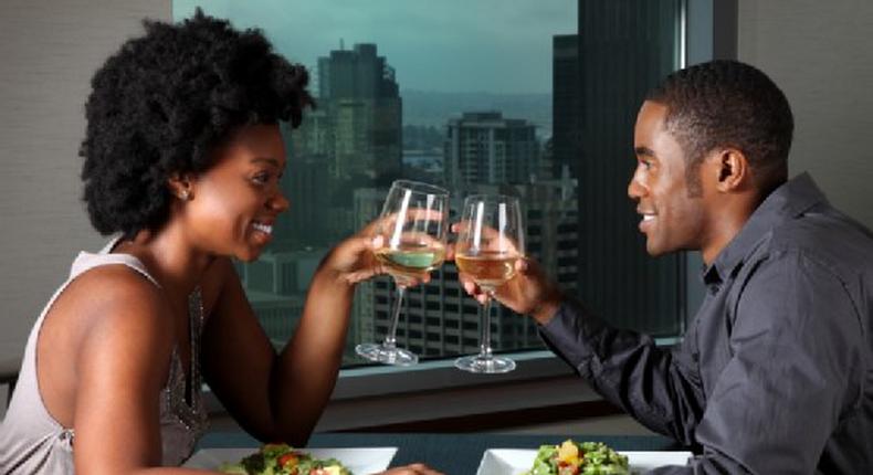 Black couple on a date.