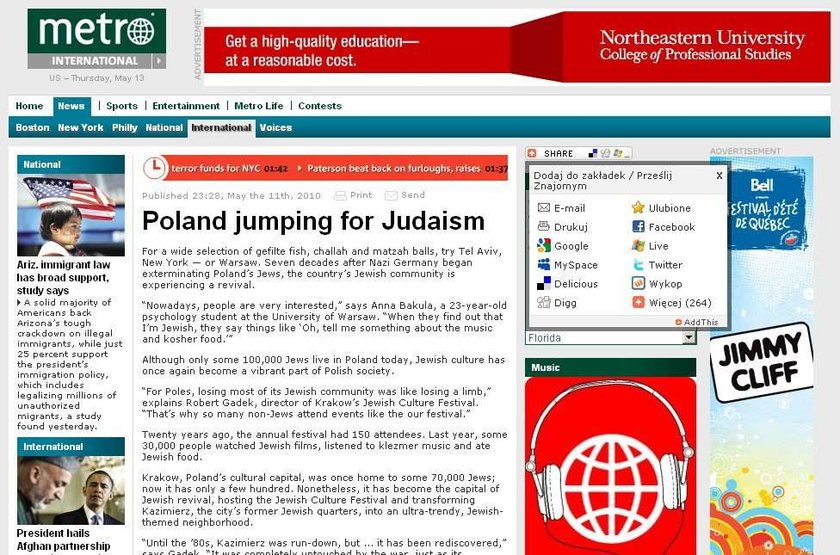 Gazeta w USA: Polska przerzuca się na judaizm