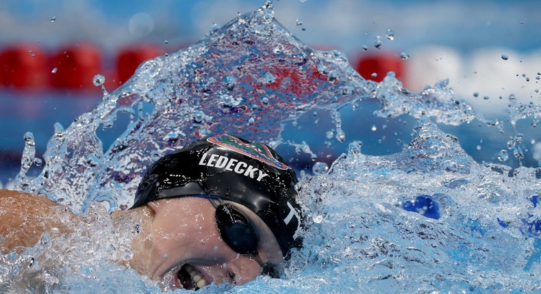 Katie Ledecky is widely considered to be the world's greatest female swimmer, with seven Olympic gold medals under her belt heading into the 2024 Olympics in Paris.Al Bello/Getty Images