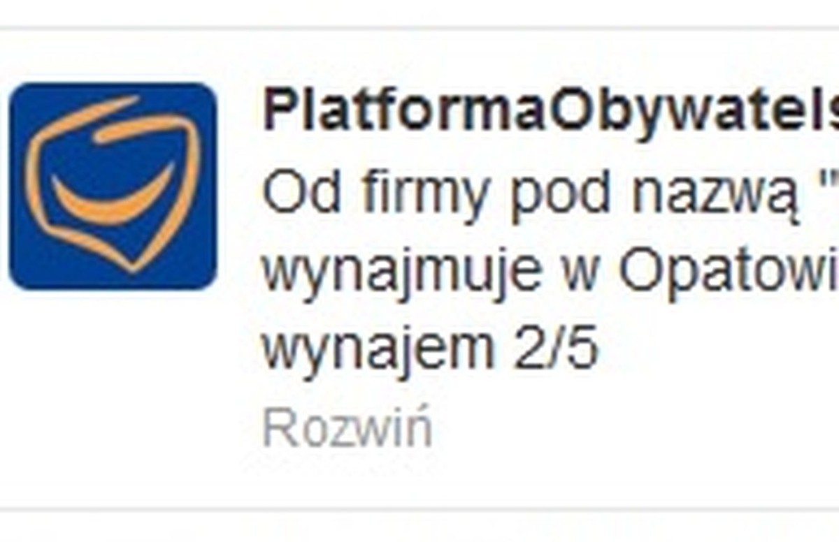 Twit z profilu Platformy Obywatelskiej