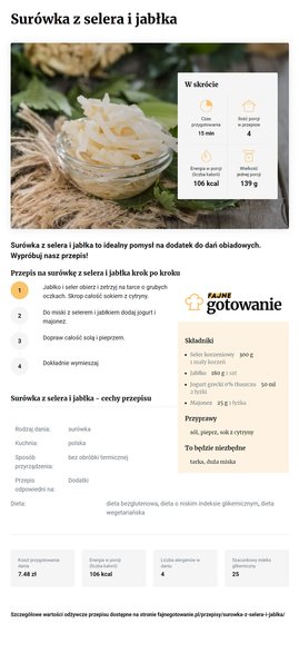 Surówka z selera i jabłka