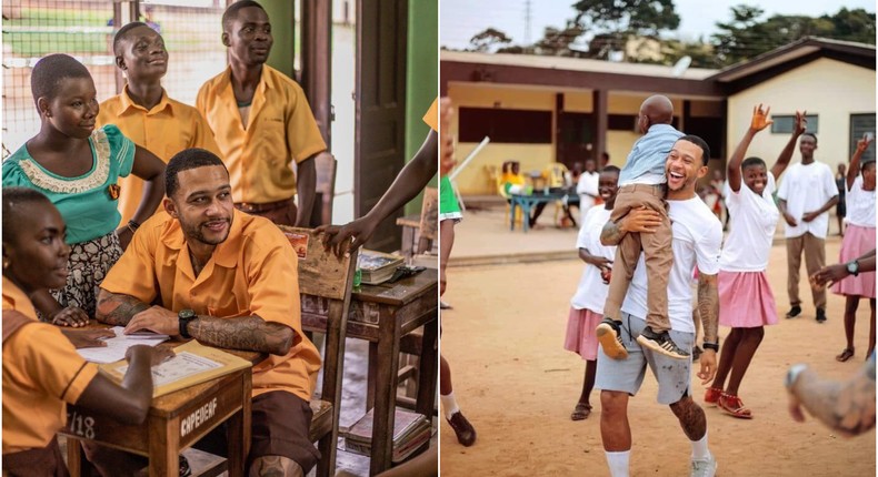 Memphis Depay: Barcelona star refurbishes Cape Coast School for Deaf and Blind