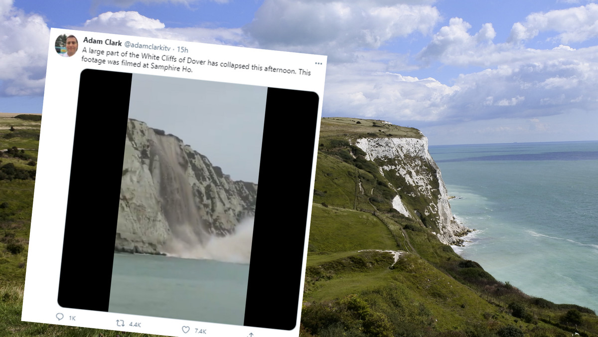 Wielka Brytania, Dover. Białe klify oderwały się i runęły do kanału La Manche 