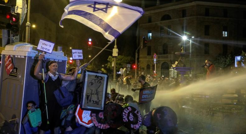Israeli protesters have demonstrated for weeks against Prime Minister Benjamin Netanyahu's handling of the coronavirus and are demanding his resignation