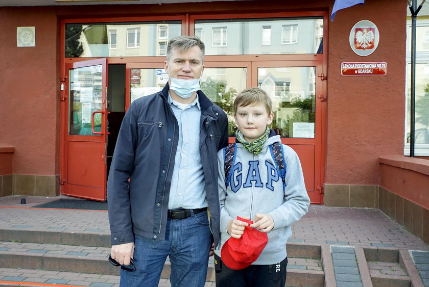 Arkadiusz Kaczan (46 l.) z synem Jakubem (8 l.)