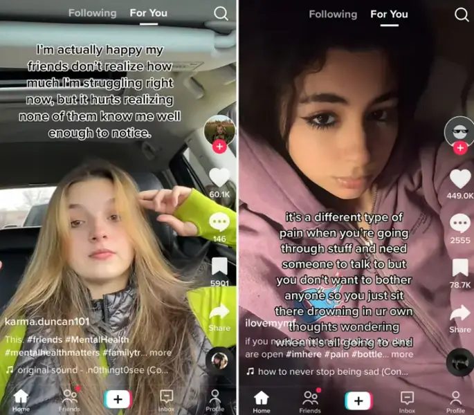 TikTok od razu zaczął rekomendować jej treści związane ze zdrowiem psychicznym 