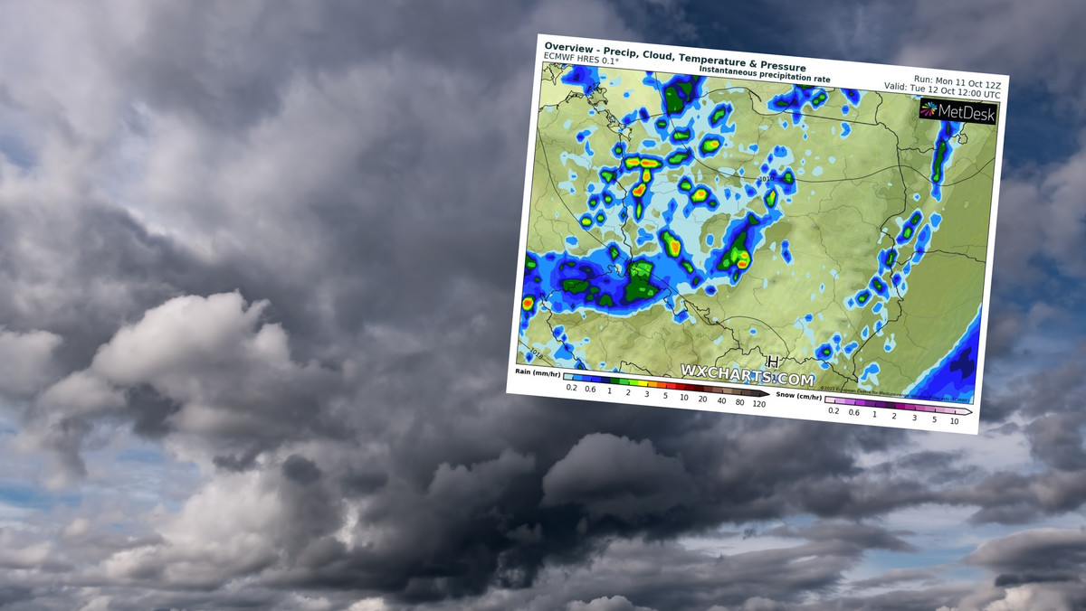 Prognoza pogody na wtorek, 12 października. Aura będzie szaleć