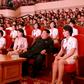 FILE PHOTO: North Korean leader Kim Jong Un and wife Ri Sol Ju enjoy an art performance given by the Chongbong Band to mark the 70th anniversary of the founding of the Workers' Party of Korea (WPK) in this undated KCNA photo