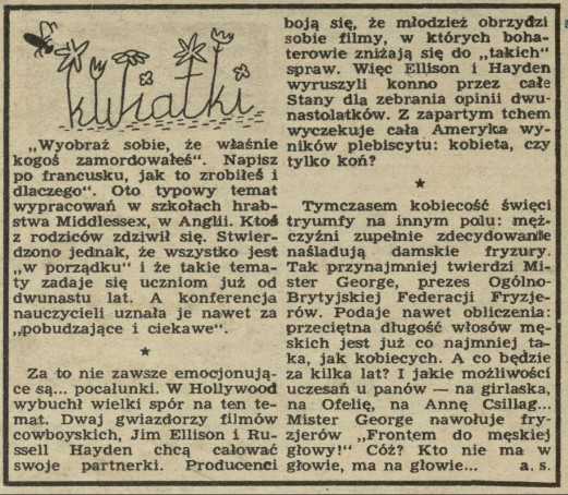 "Przekrój" - rubryka "Kwiatki" - nr 303, 1951 r.