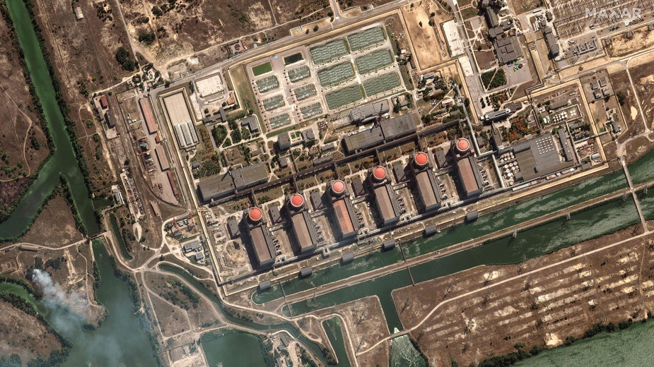 Elektrownia w Zaporożu, zdjęcie satelitarne, 29 sierpnia 2022 r