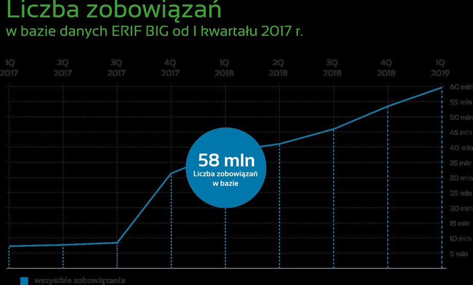 Raport I kwartału 2019r. oraz dane porównawcze z poprzednich okresów | ERIF Wielkość i struktura danych.