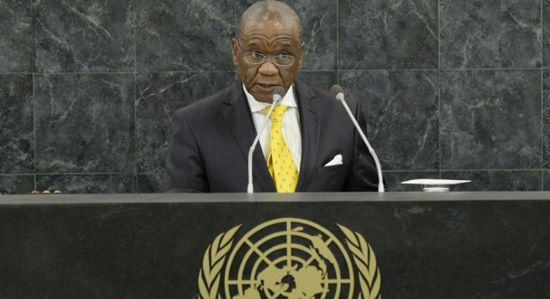 Former Lesotho Prime Minister Thomas Thabane's (seen in 2013) All Basotho Convention (ABC) won 48 parliamentary seats and will form a coalition with three other parties to obtain the required 61-seat majority