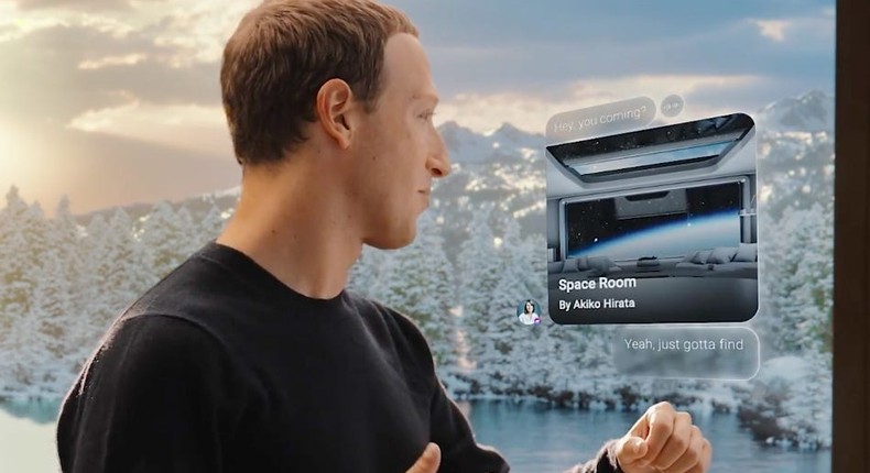 Facebook CEO Mark Zuckerberg giving the metaverse keynote