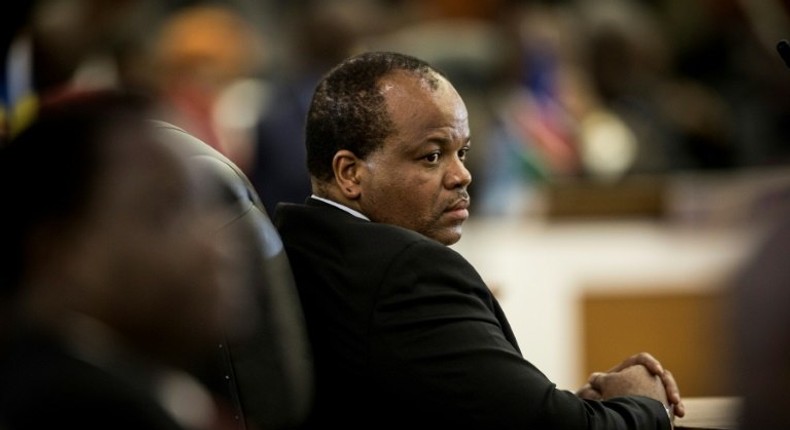 Elected lawmakers in eSwatini have little power as King Mswati III, pictured August 2017, has complete control over parliament and government as well as the judiciary, civil service and security forces