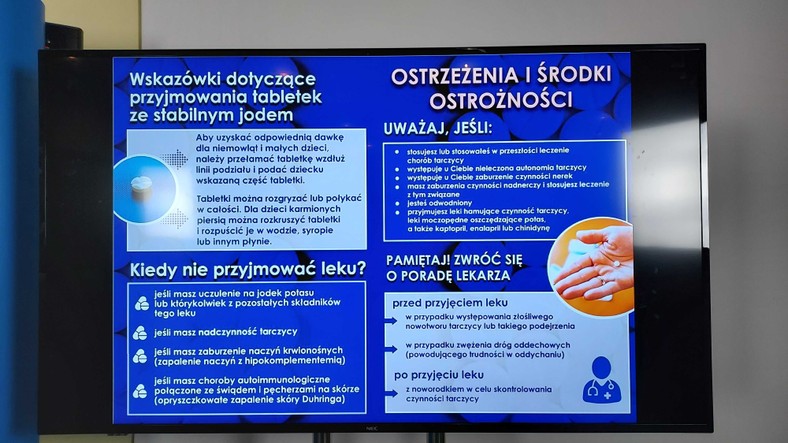 Ostrzeżenia i środki ostrożności zalecane przy przyjmowaniu jodku potasu