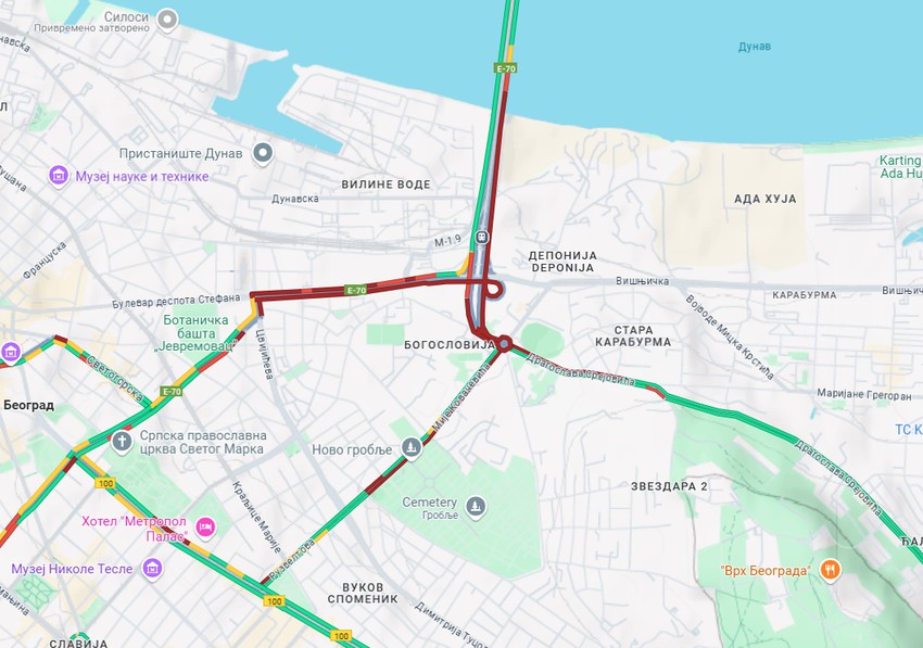 Gužve na Bogosloviji i okolnim ulicama