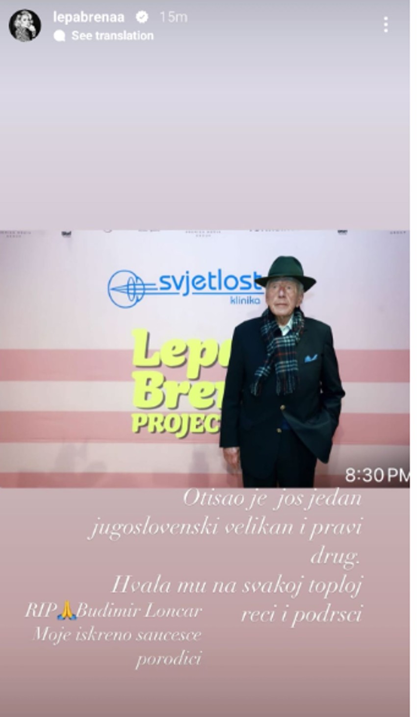 Lepa Brena se oprostila od Budimira Lončara