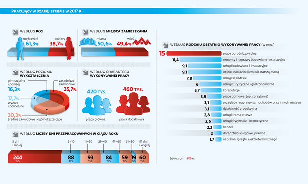Pracujący w szarej strefie w 2017 r.