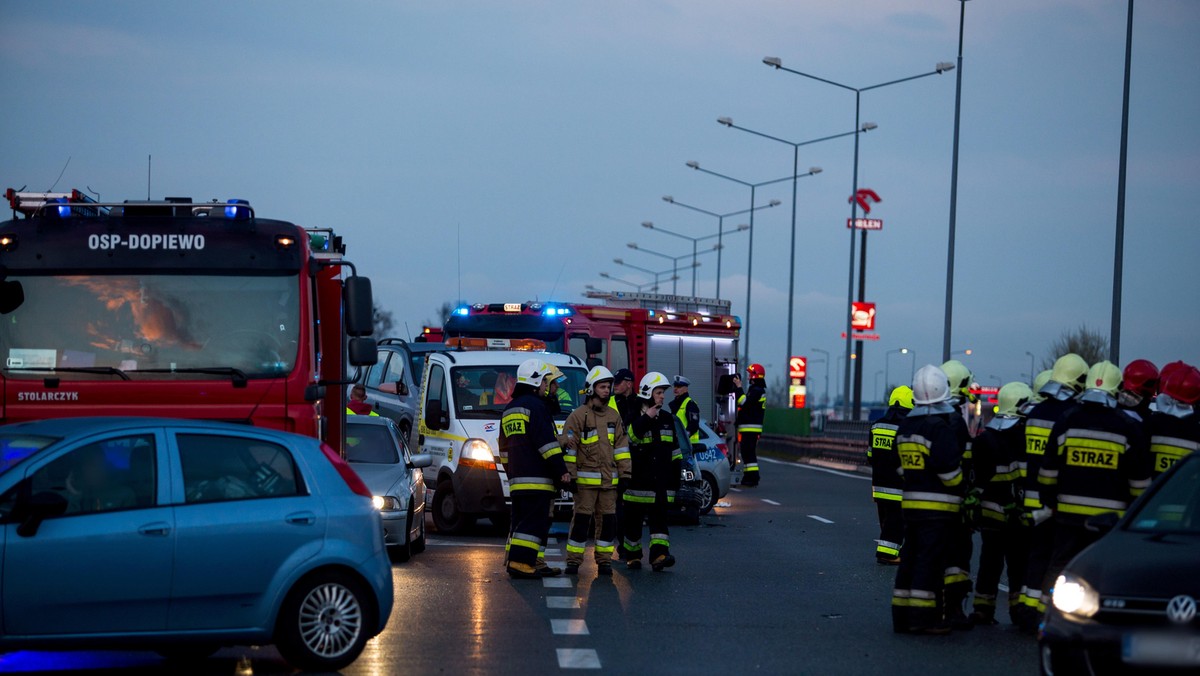 karambol na autostradzie A2