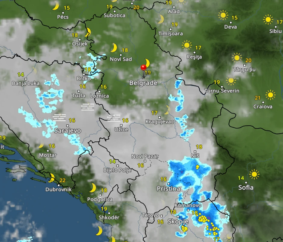 Kretanje nevremena u 6 časova