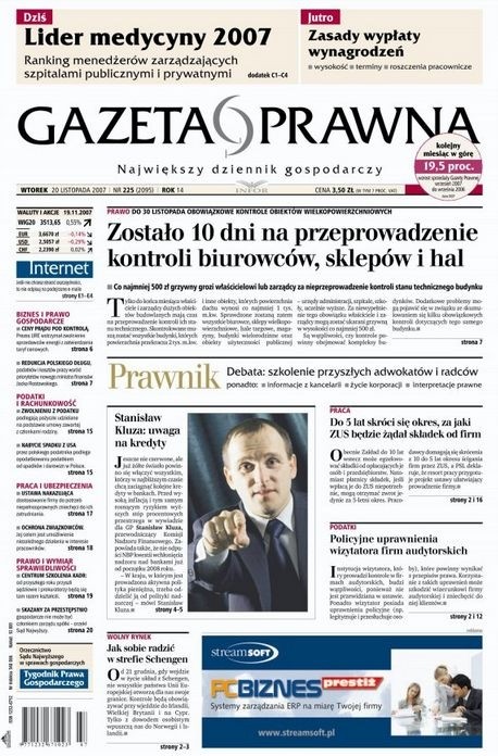 Okładka Dziennika Gazety Prawnej