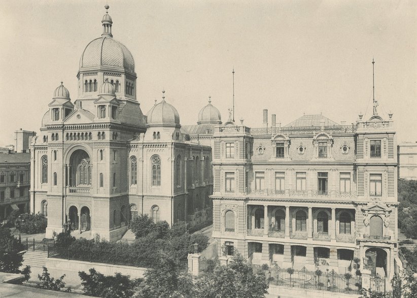 Wielka Synagoga i pałac Hertza w Łodzi ok. 1896 r.