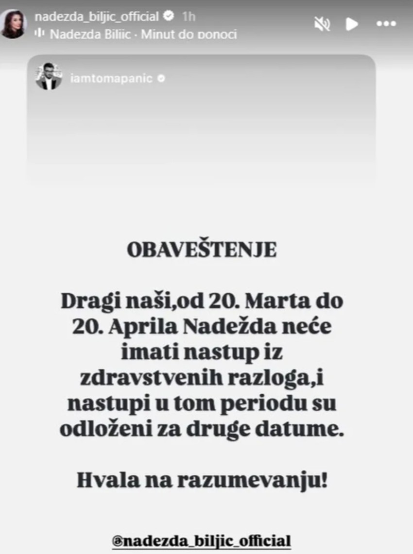 Nadežda Biljić objava