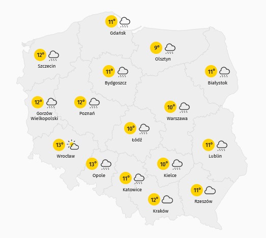 Prognoza pogody na poniedziałek 18.10.2021 r.