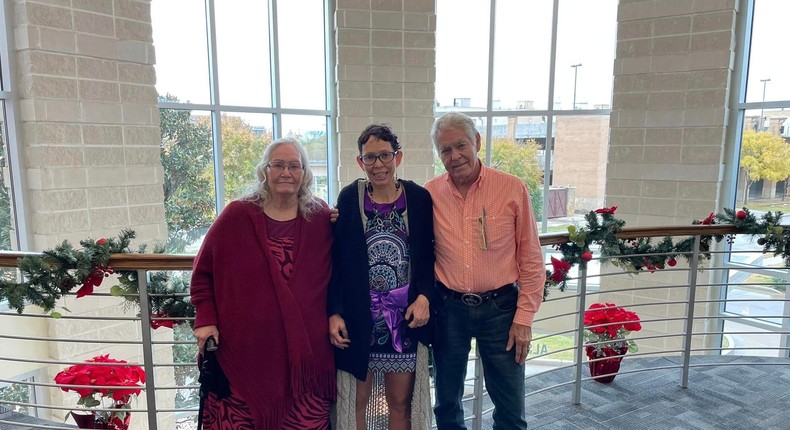 Alta Apantenco with her daughter Melissa Highsmith, who was missing for 51 years, and Highsmith's father, Jeffrie Highsmith.Highsmith family