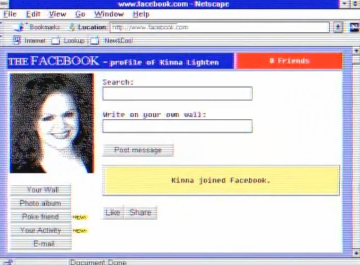 Jak wyglądałby Facebook 20 lat wcześniej?