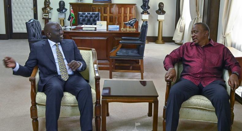 Uhuru Kenyatta gives William Ruto tour of State House ahead of Inauguration