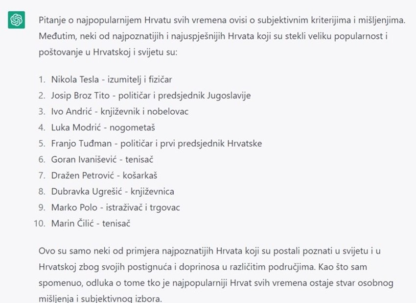 Lista najpopularnijih Hrvata u svetu