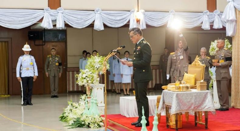 Thai King Maha Vajiralongkorn (pictured), 64, succeeded his father Bhumibol Adulyadej who died in October after a seven-decade reign