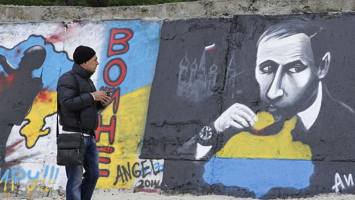 Władimir Putin graffiti Rosja Ukraina Charków