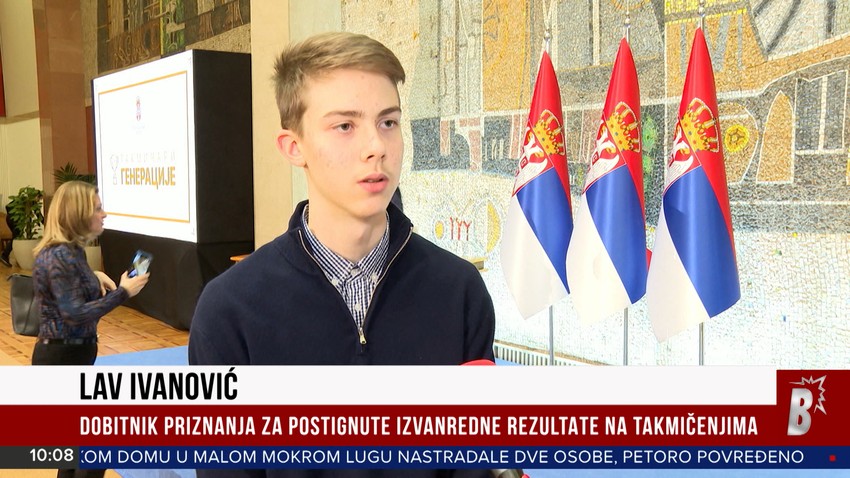 Lav Ivanović, dobitnik priznanja za postignute izvanredne rezultate na takmičenjima