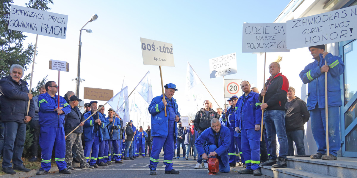 Protest pracowników Grupowej Oczyszczalni Ścieków