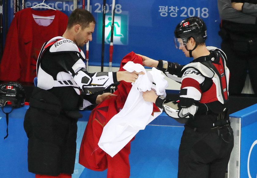 Canada's Men's hockey team holds a practice