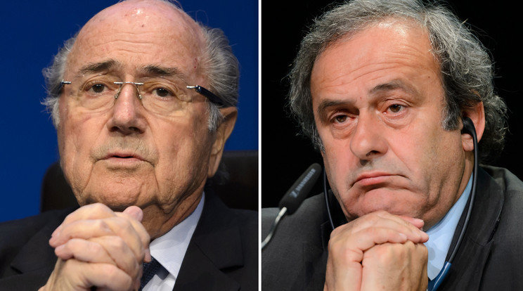 Blatter (balra) és  Platini egyaránt 8 éves eltiltást kapott / Fotó:AFP