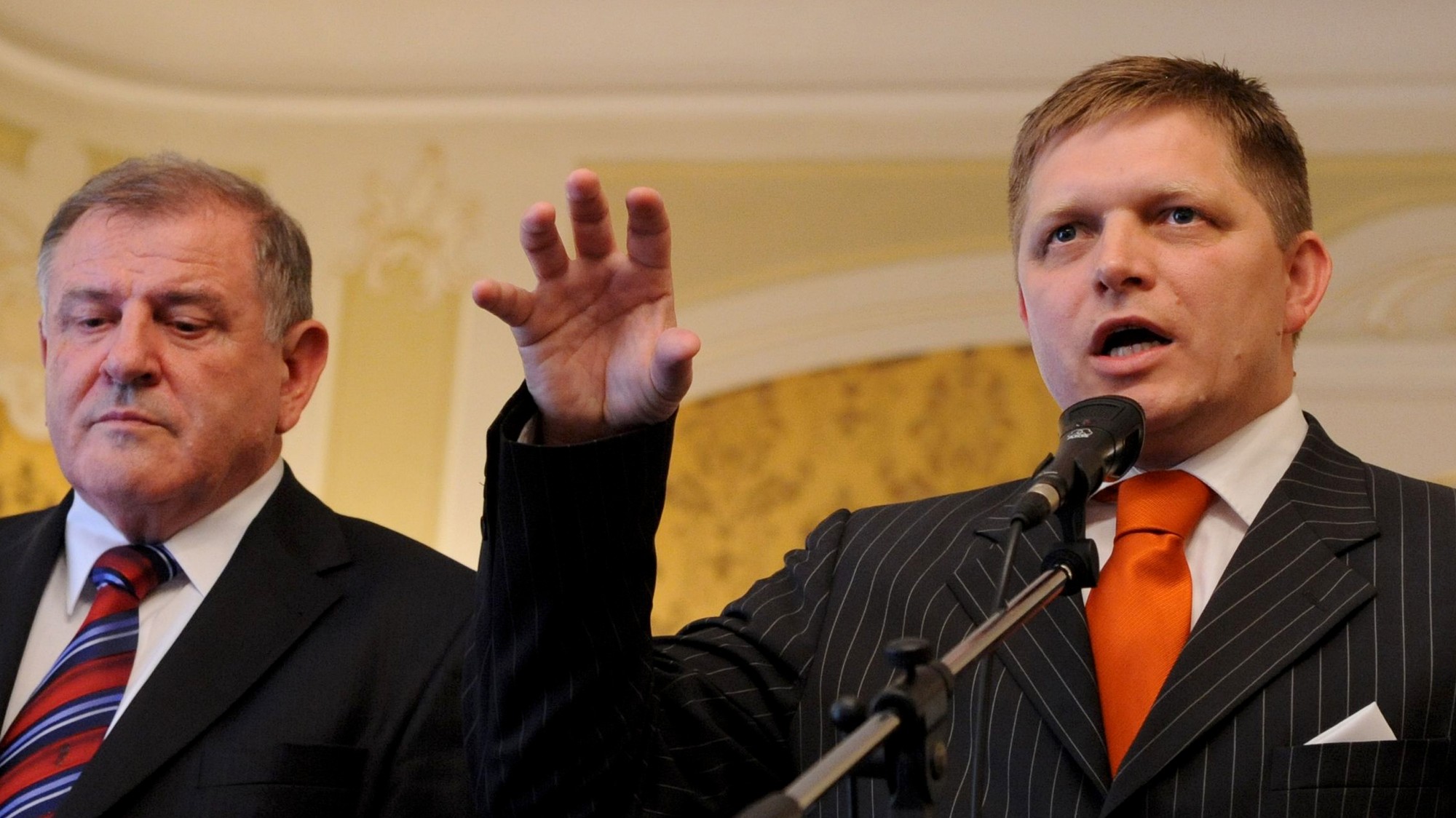 Robert Fico a Vladimír Mečiar v roku 2008