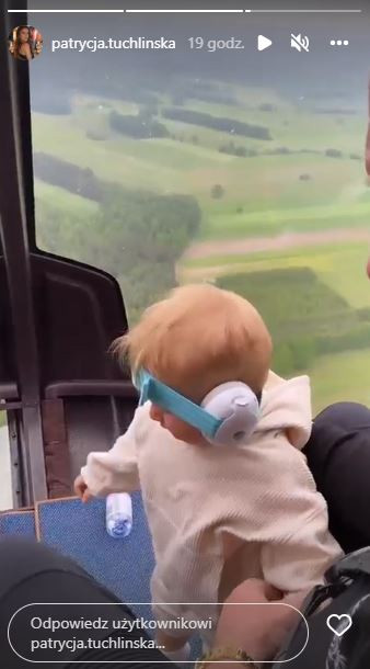 Patrycja Tuchlińska zabrała synka w podróż helikopterem