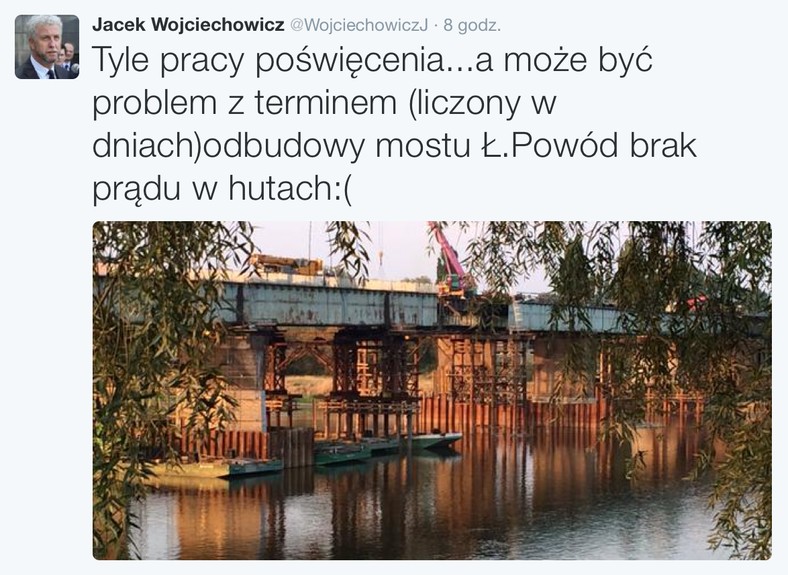 Post z Twittera Jacka Wojciechowicza