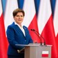 Beata Szydło konferencja prasowa flaga flagi polska ue unia europejska