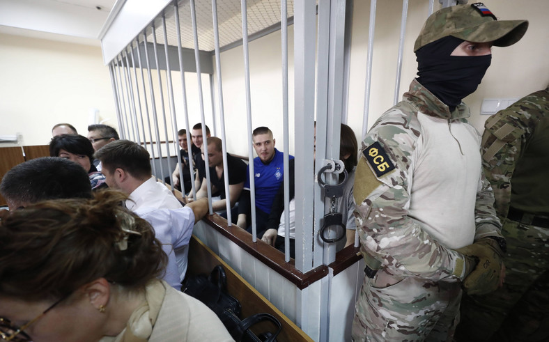 Przesłuchanie ukraińskich marynarzy w moskiewskim sądzie, 17 lipca 2019 r.