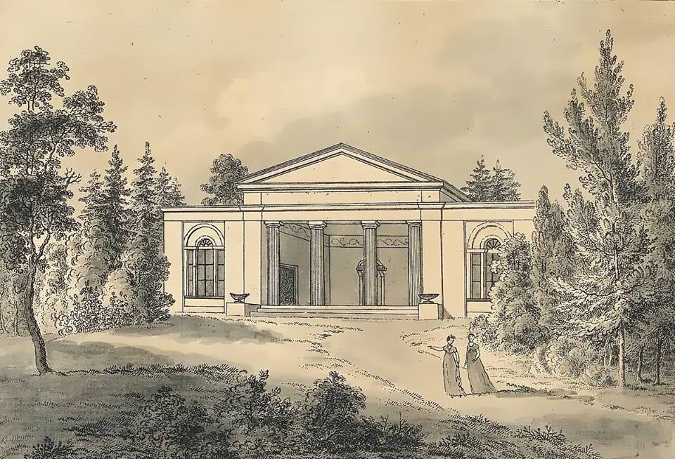 Bukowiec - Herbaciarnia (Świątynia Ateny), akwaforta, 1825