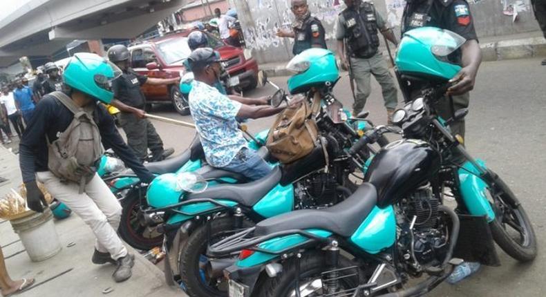 Lagos Task Force Impound Gokada motorcycles for violating the state traffic rules. (PM News)