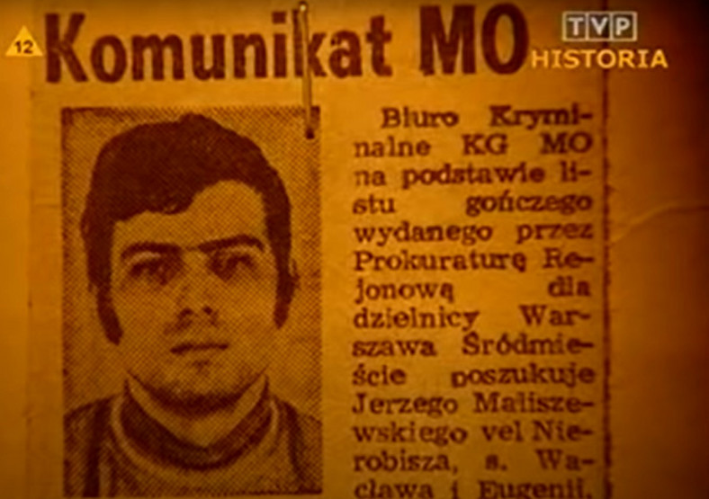 Kadr z filmu "Jerzy Maliszewski" z cyklu "Wielkie napady PRL-u" (TVP Historia)